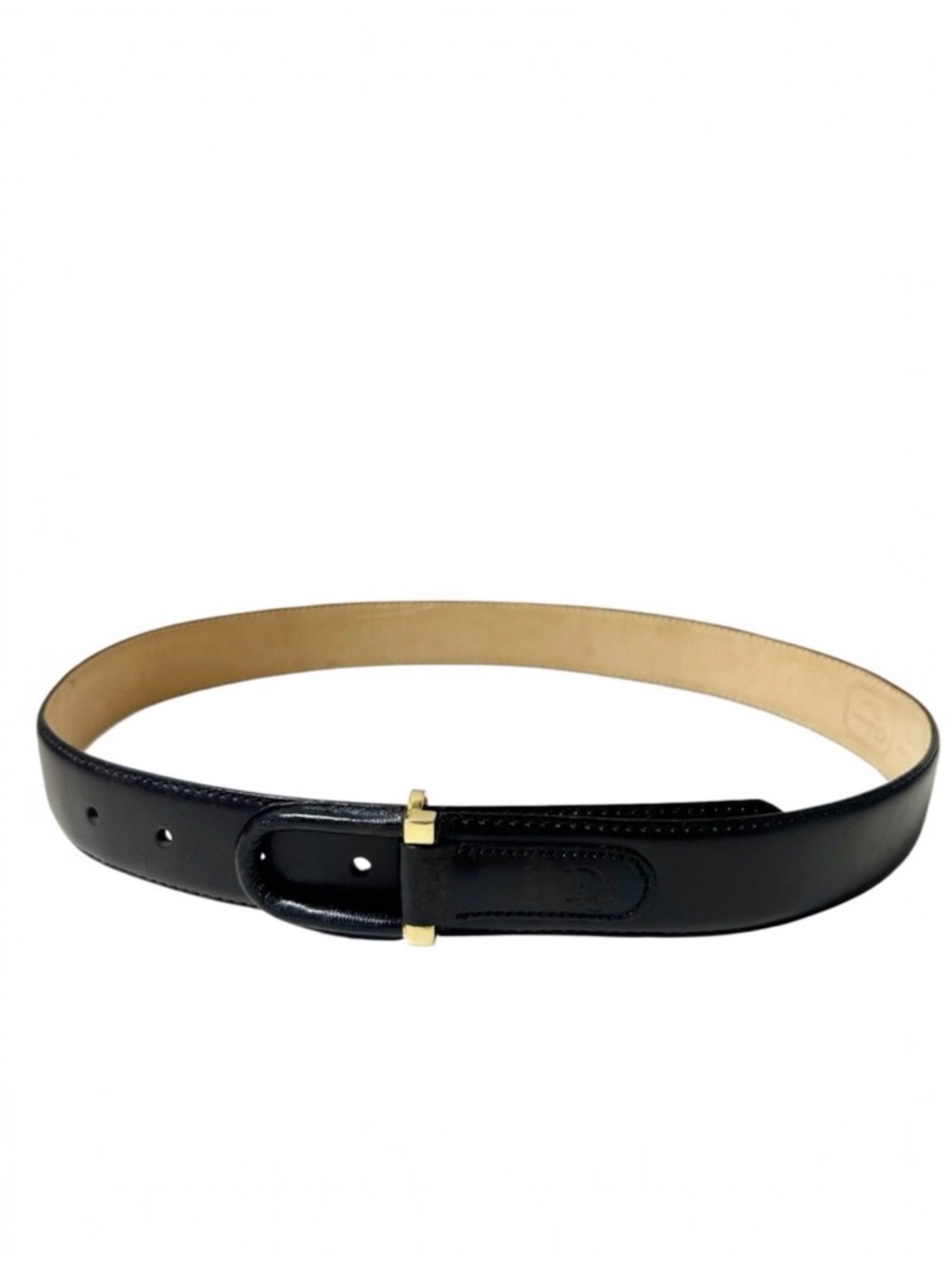 VTG Christian Dior Black Aniline Leather Belt Suede Lined 938-8115-30 Sz 22.5 XS